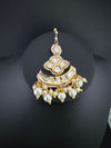 Pearls, Kundan Tikka, Indian Maang Tikka, Headpiece, Bridal jewelry