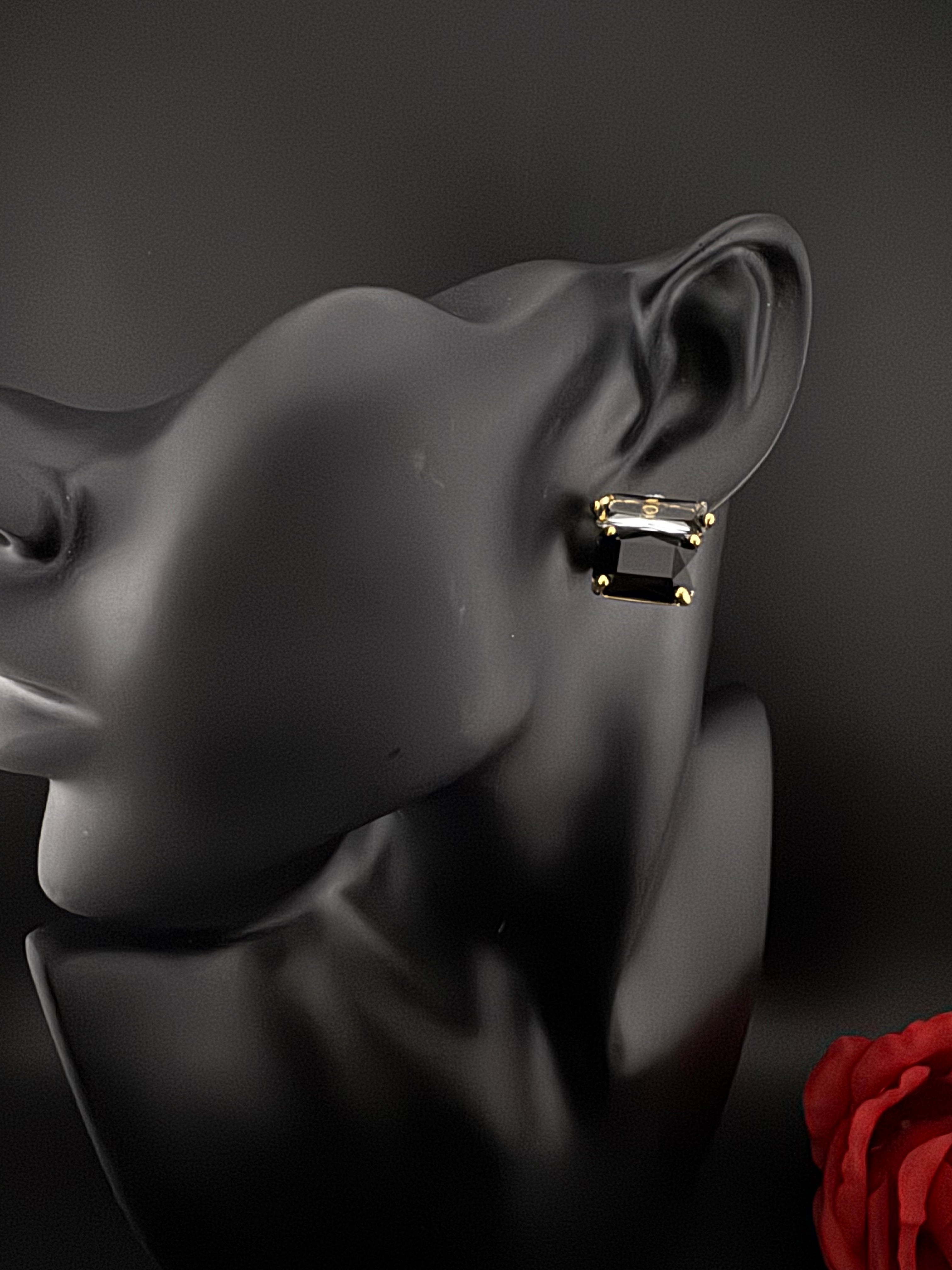 Premium designer Studs earring with clear glass stones, stylish, Statement Jewelry, jewelry for all ages, best for Bridesmaid Gift