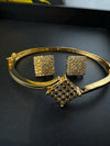 High Quality CZ Gold Polish cubic zirconia Studs with matching Bracelet