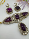 Premium Moissanite Kundan, CZ, Doublet stones Designer Choker necklace