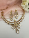 Kundan, Moissanite, MOP, CZ Flexible Gold necklace set, Indian Bridal Jewelry