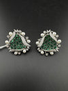Pearls, Cubic Zirconia, Diamond nano setting stud earrings, Indian Jewelry
