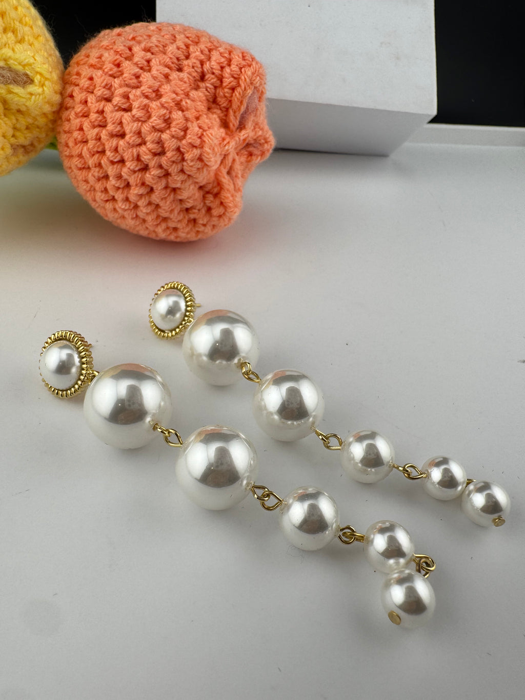 Premium High Quality Pearls long drop earrings is designer inspired/Long pearls Earrings for party wear/Bridesmaid gift/wedding jewelry