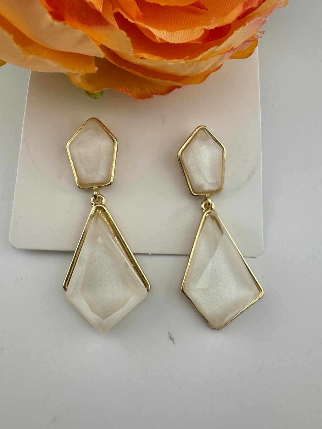 High Quality Premium Enamel and gold Designer Drop Earrings