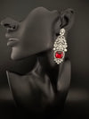 Champagne Cubic Zirconia Chandelier Long earrings with Pearls and Crystals