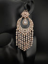 Premium Cubic Zirconia Chandelier Oversized earrings is designer Inspired, Statement Long earring, Bridal, Party, Wedding jewelry,