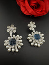 Premium Nano Setting Cubic Zirconia Carved Stone Pearls Drop earrings in unique 3D shape, stylish, Statement earring/Bridal Bridesmaid gift
