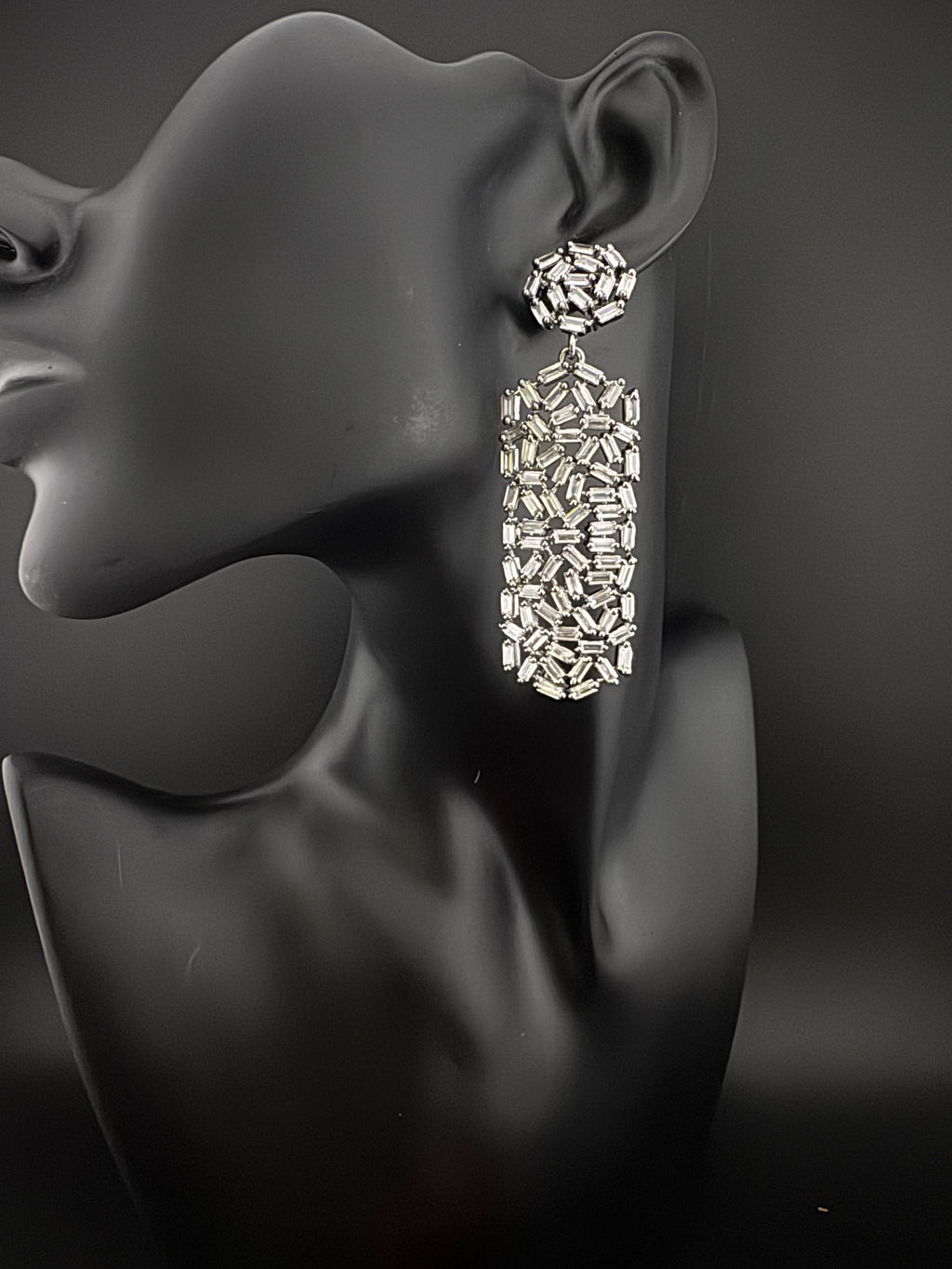 Premium Cubic Zirconia Chandelier Long earrings is designer Inspired, Statement Long earring, Bridal, Party, Wedding jewelry, Shiny