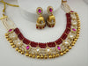 Rajwadi kundan Pearls Gold necklace set with jhumka, Indian Bridal Jewelry set