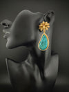 CZ and Gold, Doublet Stone Chandelier Drop Earrings, Bridal, Designer jewelry