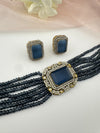 Moissanite Kundan, Hydro beads, CZ, Stones Choker necklace set, Indian Bridal Jewelry, chic set