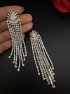 Premium Cubic Zirconia Chandelier extra long earrings, sun style long CZ tassel, Statement Long earring, Bridal, Party, Wedding jewelry