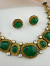 Kundan, Stone, Gold plated necklace set, Indian Bridal Jewelry set