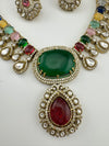 Kundan, Stones, CZ Gold Plated necklace set, Indian Bridal Jewelry set