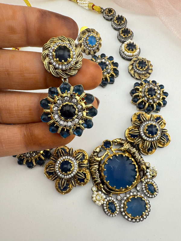 Pearl, CZ,Stones Sabyasachi inspired necklace set, Indian Bridal Jewelry set