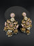 Amrapali inspired Matt Gold, Stone, Enamel, Pearl Oversized ChandBali Jhumka Earrings, designer jewelry
