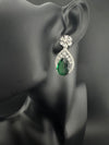 Cubic Zirconia, Diamond, stone, Silver Polish Designer inspired Dangle Drop earrings, Indian Jewelry