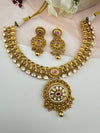Rajwadi kundan, pearls Gold necklace set, Indian Bridal Jewelry set