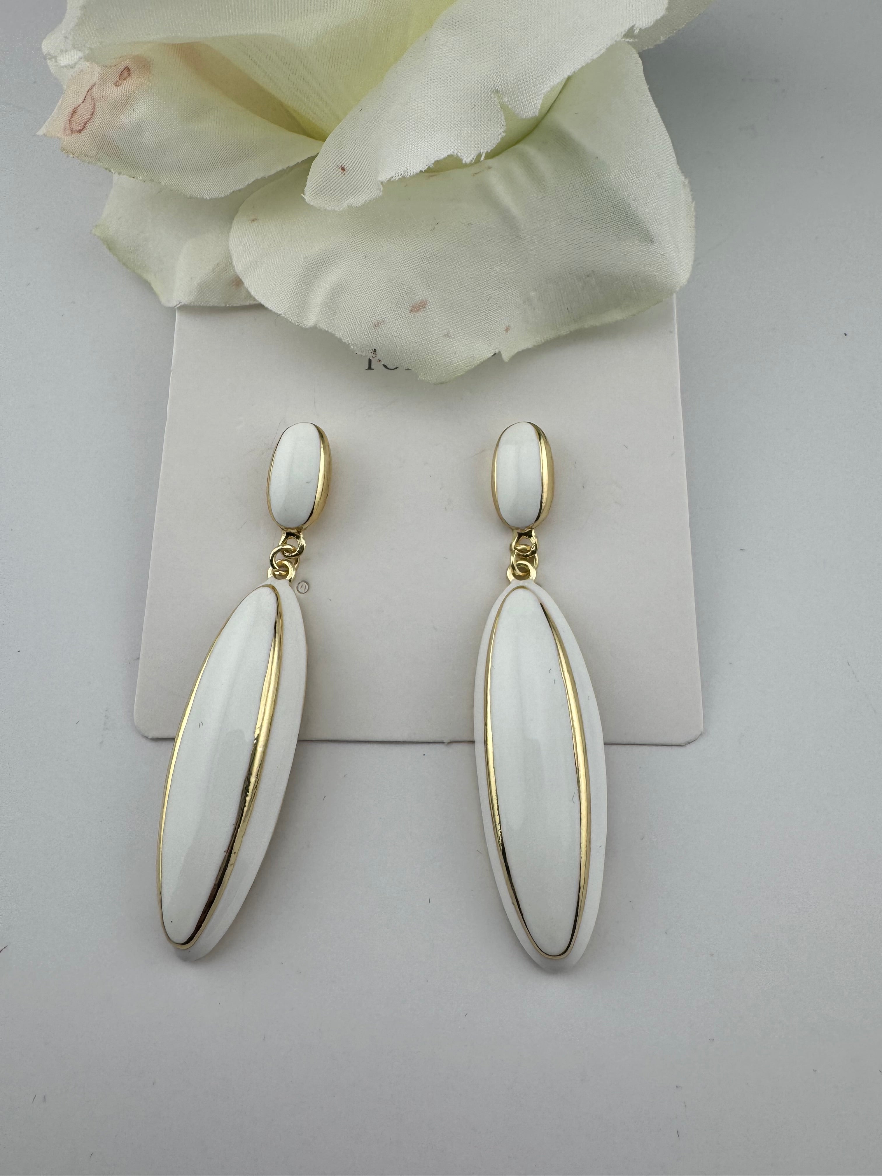 High Quality Premium Enamel and gold Designer Drop Earrings