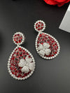 Premium Nano Setting of Cubic Zirconia in silver is designer Inspired Statement Drop Dangle earring/Unique Indian, Bridal, bridesmaid gift