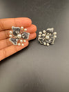 Pearls, Cubic Zirconia, Diamond nano setting flower stud earrings, Indian Jewelry