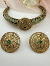 Enamel, Minakari, CZ, Stones Hasli, necklace set, Indian Bridal Jewelry set