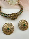 Enamel, Minakari, CZ, Stones Hasli, necklace set, Indian Bridal Jewelry set