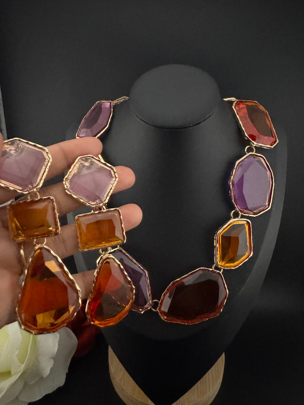 Premium Quality Contemporary NECKLACE ONLY/Clear necklace/Designer inspired/Indian jewelry/Sleek Necklace/everyday wear/handmade