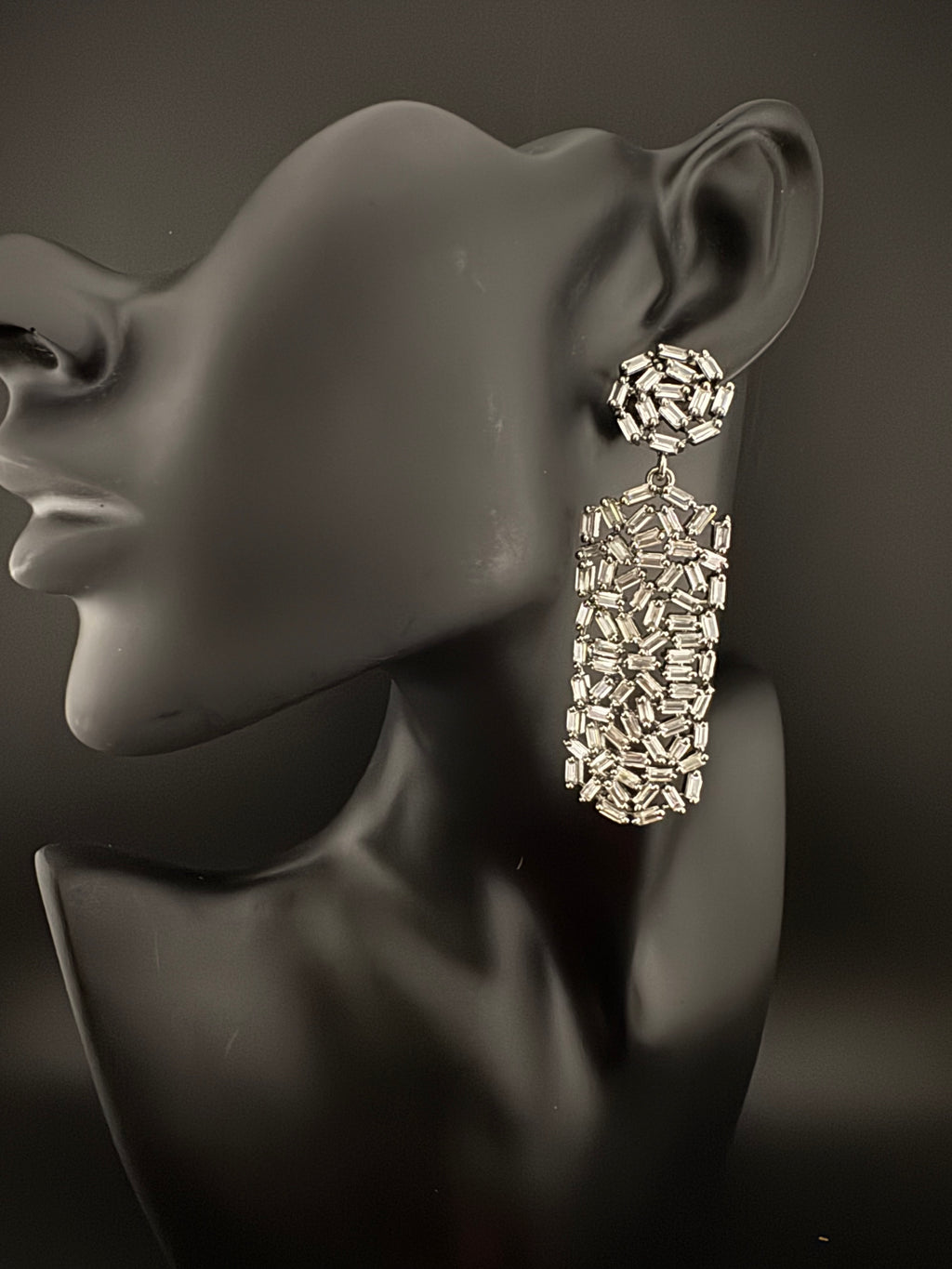 Premium Cubic Zirconia Chandelier Long earrings is designer Inspired, Statement Long earring, Bridal, Party, Wedding jewelry, Shiny