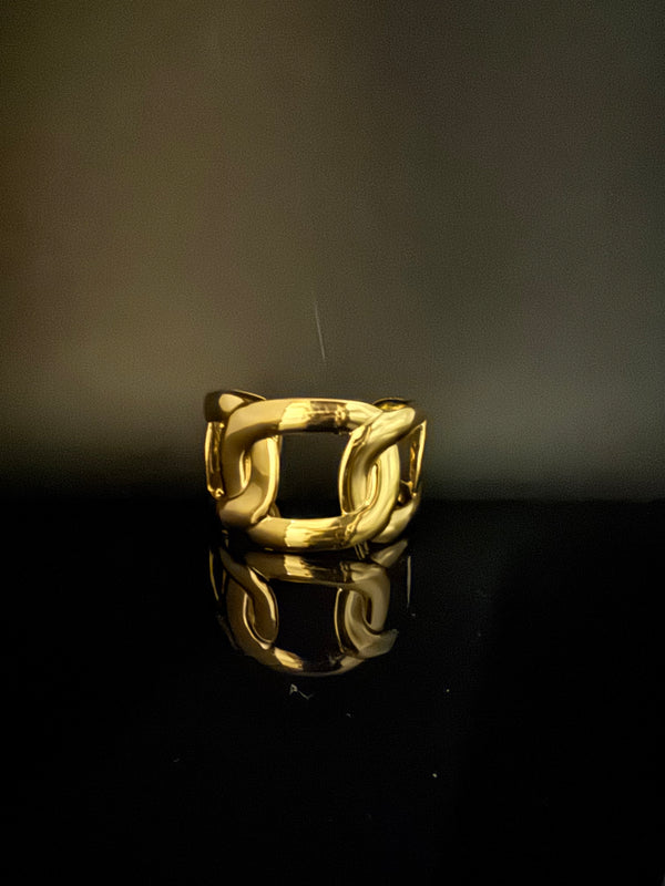Brushed finished Gold Chunky Cuff Bracelet Bangle, Anti Tarnish, fits sizes upto 2.6"