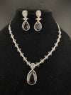 Crystal Stones and American Diamond, Cubic Zirconia Necklace set with earrings