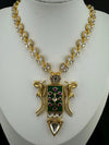 Green Amrapali Inspired, Premium Quality Inlay work on natural stone long Necklace