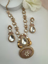 Kundan, Polki, CZ, Doublet Stones Long Golden necklace set, Rani haar, everyday wear jewelry