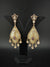 CZ and Gold, Mother of Pearl Chandelier Drop Earrings, Bridal, MOP Designer jewelry