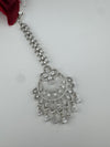 Silver Cubic Zirconia/Diamond Tikka, Indian Maang Tikka, Headpiece, Bridal jewelry (Copy)