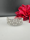 Openable Designer bracelet with Pearls, crystal stones, CZ Nano setting, Fits size upto 2.6"