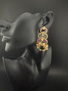 Cubic Zirconia, Kundan, Stone Chandelier Drop Earrings, Moissanite, CZ, Designer jewelry