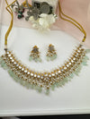 Doublet stone, Mother Of Pearls, pearls Flexible Gold necklace set, Indian Bridal Jewelry