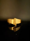 Brushed finished Gold Chunky Cuff Bracelet Bangle, Anti Tarnish, fits sizes upto 2.6"