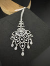 Silver Cubic Zirconia/Diamond Tikka, Indian Maang Tikka, Headpiece, Bridal jewelry (Copy)