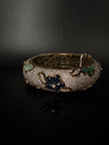 Openable Matt Gold Plated Bangle with Crystal Stones, CZ Nano Setting (Fits 2.6" Diameter)