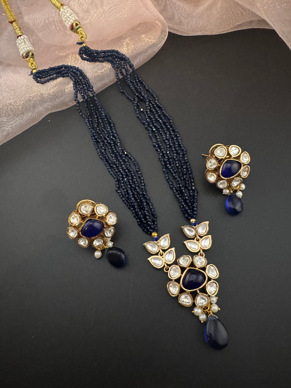 Kundan, CZ, MOP, Pearls, Hydro Beads Long necklace set, Rani haar, everyday wear jewelry