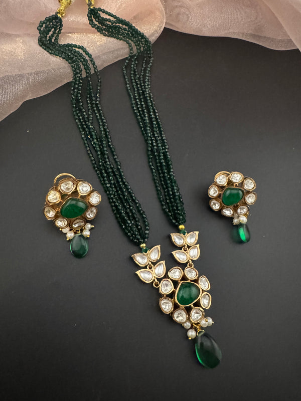 Kundan, CZ, MOP, Pearls, Hydro Beads Long necklace set, Rani haar, everyday wear jewelry