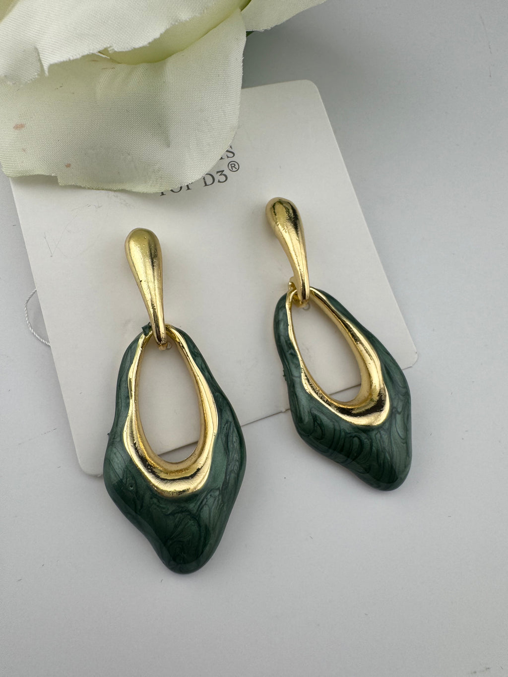 High Quality Premium Enamel and gold Designer Drop Earrings