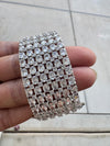 Openable Designer bracelet with American Diamonds, crystal stones, CZ, Fits size upto 2.6"