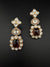 Red and Gold Kundan, Stone Chandelier Drop Earrings, Bridal, Moissanite, CZ, Designer jewelry