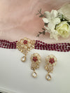 Kundan, Moissanite, MOP, CZ, Pearls Flexible Gold Choker necklace set, Indian Bridal Jewelry