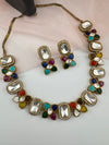 Kundan, Stones, CZ Gold Plated necklace set, Indian Bridal Jewelry set
