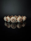 Moissanite Kundan, Enamel, CZ Rajwadi Pacheli Bracelet Bangle Kada, Gold Polish(fits 2.6" wrists)