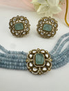 Moissanite Kundan, Hydro beads, CZ, Stones Choker necklace set, Indian Bridal Jewelry, chic set